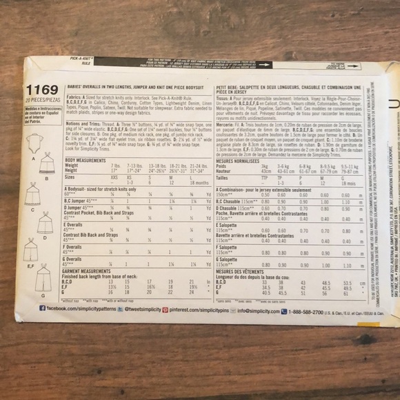 Set of Seven Simplicity Baby Patterns - Picture 9 of 15